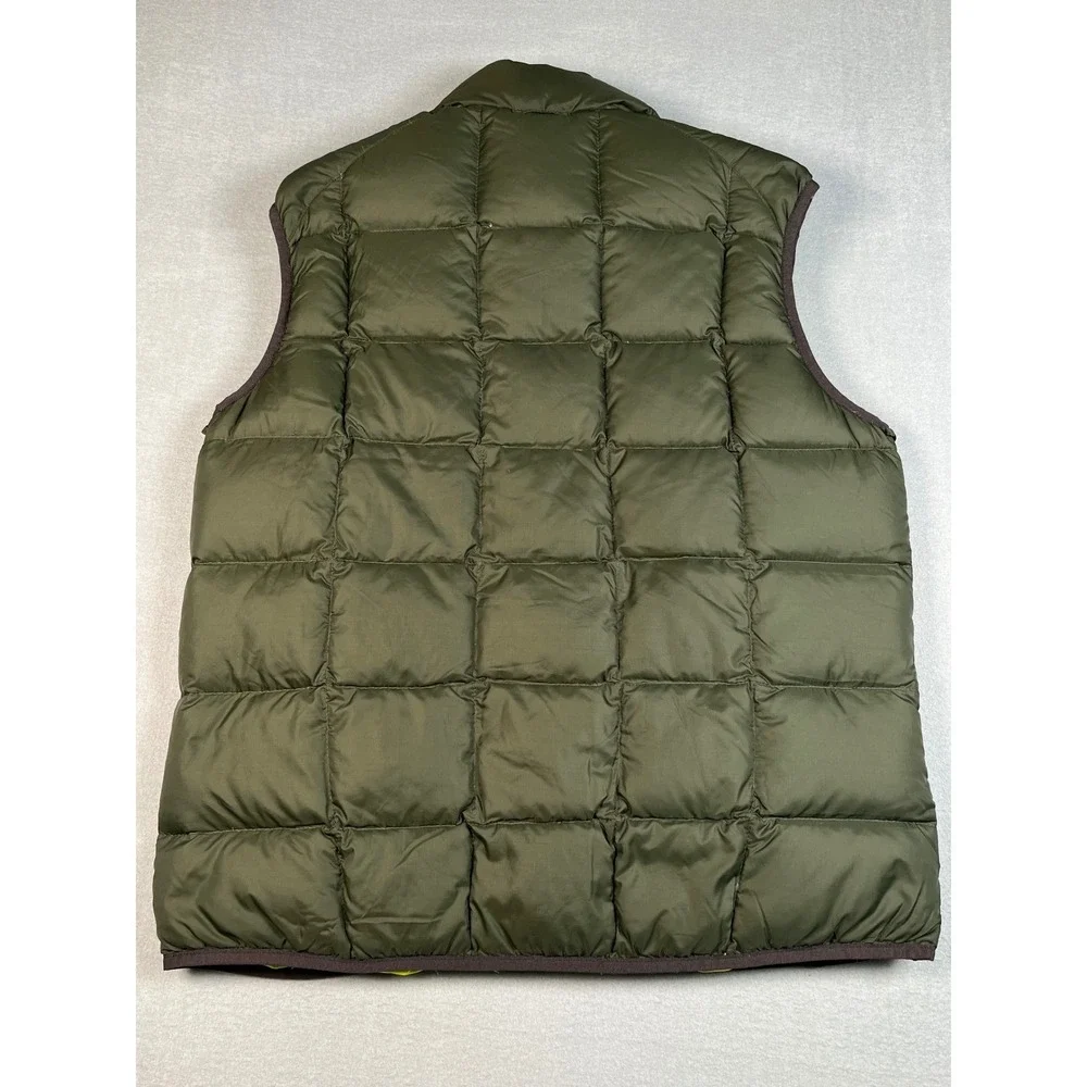 Eddie Bauer puffer vest Large Lightweight Goose Down 700 Fil Olive Green  Padded